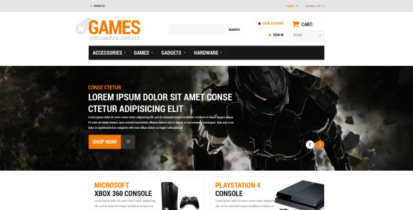 игровая доска prestashop тема