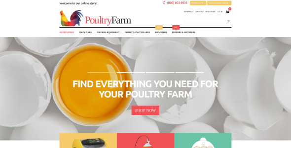 магазин товаров для птицефабрики magento тема