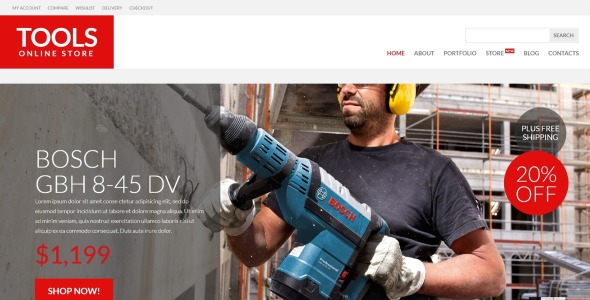 инструменты и оборудование отзывчивая тема woocommerce