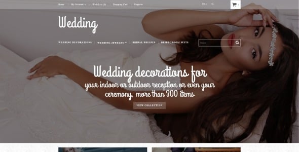 свадебный магазин шаблон opencart