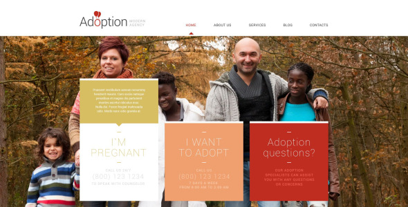 агентство по усыновлению wordpress тема