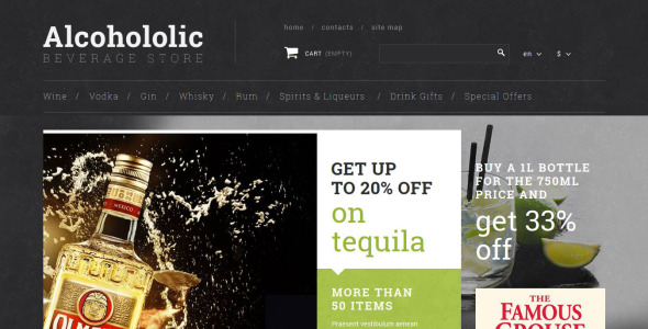 алкогольный магазин prestashop тема