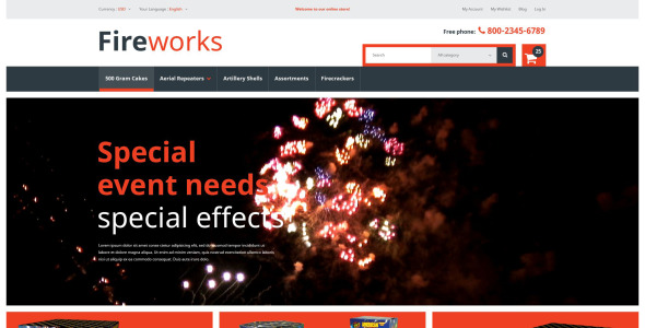 фейерверк магазин magento тема