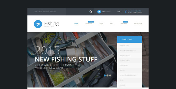 рыболовные принадлежности shopify тема