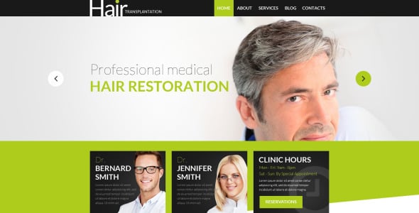 трансплантация волос wordpress тема