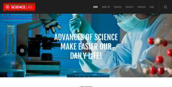 научная лаборатория wordpress тема