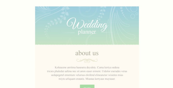 свадебный планировщик отзывчивый шаблон информационного бюллетеня
