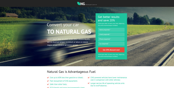 Unbounce шаблон на тему альтернативная энергия