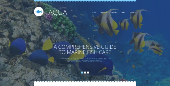 шаблон веб-сайта аквариума