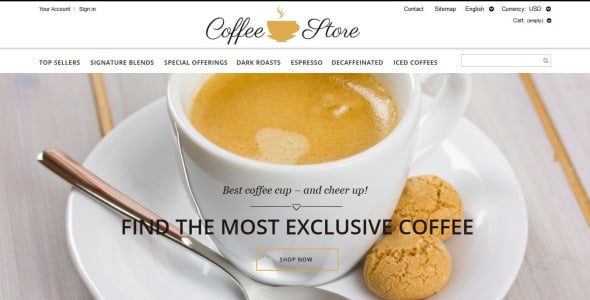 кофейня prestashop тема