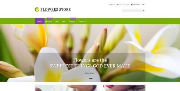 цветочный магазин отзывчивая тема shopify