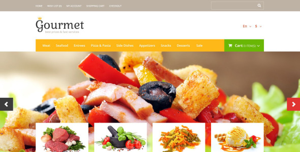 шаблон Food shop opencart