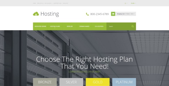 шаблон opencart хостинг-провайдера