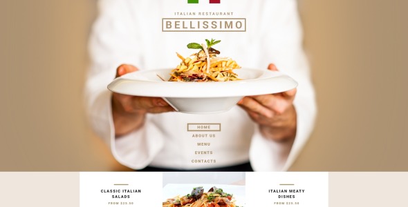 итальянский ресторан отзывчивый шаблон joomla