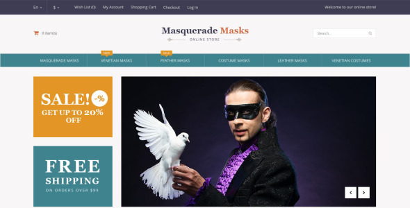 маскарадные маски magento тема