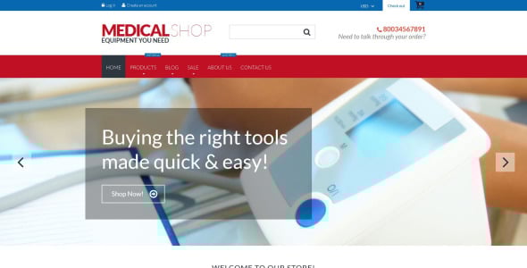 медицинское оборудование shopify тема