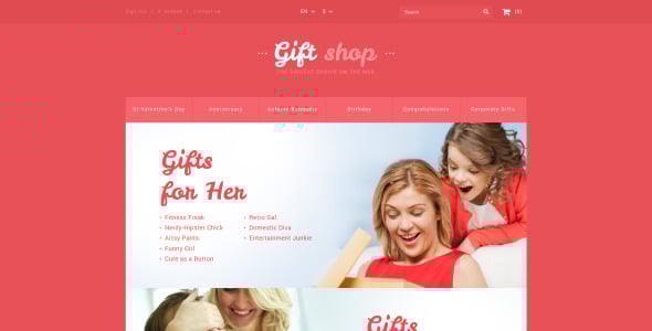 интернет-магазин подарков prestashop тема