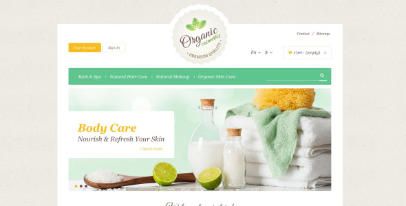 органический уход за кожей тема prestashop