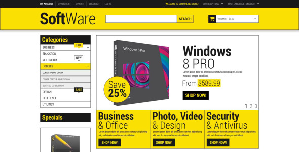 магазин программного обеспечения magento тема