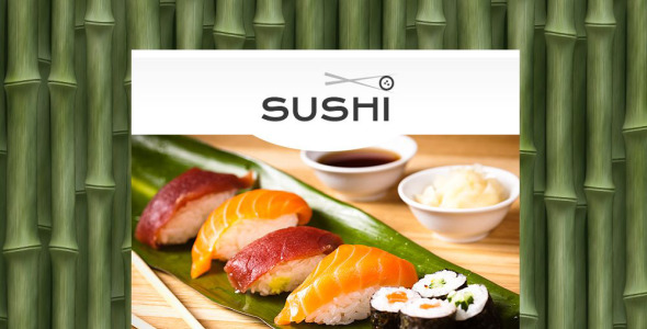 шаблон отзывчивого информационного бюллетеня суши-бара