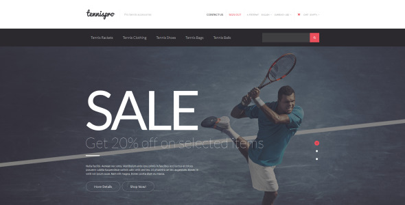 тема prestashop tennis gear prestashop