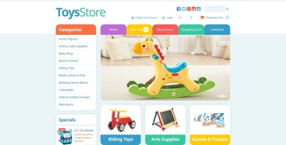 магазин игрушек шаблон opencart