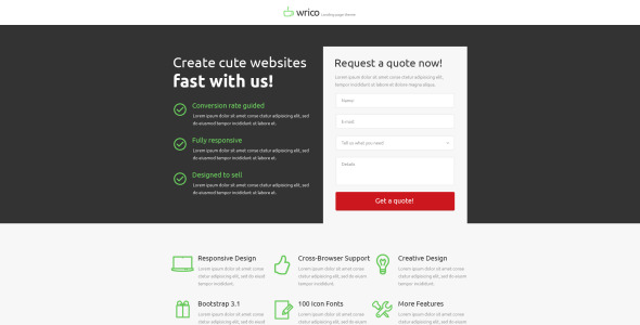 Unbounce шаблон на тему веб-разработка