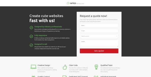 веб-разработка html-шаблона целевой страницы