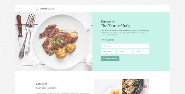 кафе и ресторан отзывчивый шаблон целевой страницы