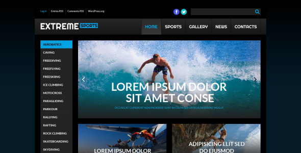 экстремальный спорт wordpress тема