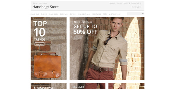 тема магазина сумок prestashop