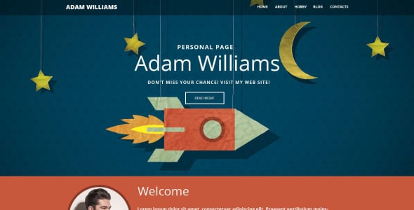 персональная страница адаптивный шаблон сайта