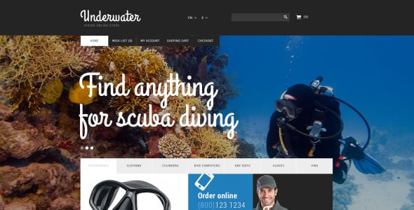 снаряжение для подводного плавания prestashop theme