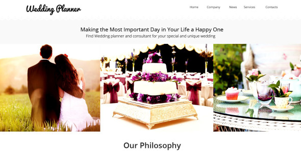 шаблон сайта свадебного планировщика