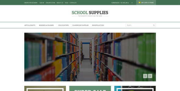 шаблон virtuemart школьных товаров