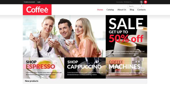 шаблон coffee shop virtuemart