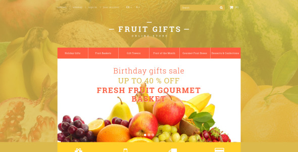 подарочная корзина из свежих фруктов тема prestashop