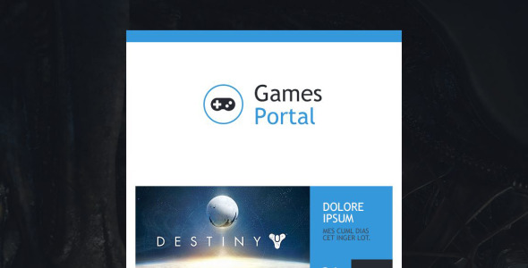 игровой портал отзывчивый шаблон информационного бюллетеня