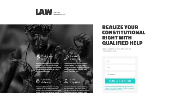 шаблон адаптивной целевой страницы юридической фирмы