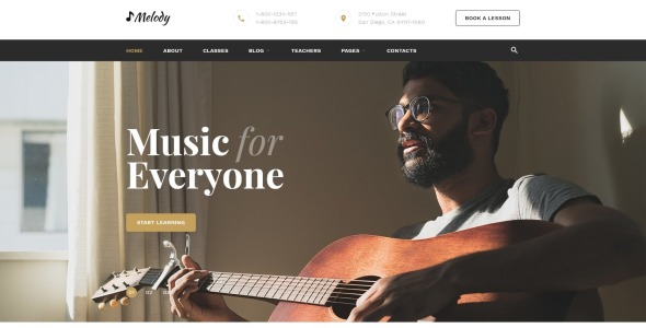 многостраничный шаблон сайта музыкальной школы html5