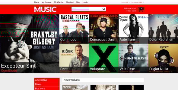 смешанный вкус музыкальный магазин magento theme