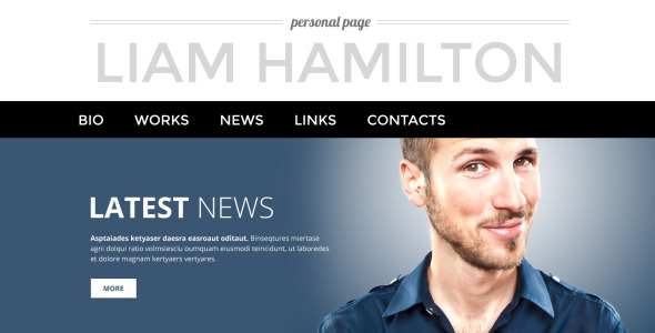 персональная страница wordpress тема