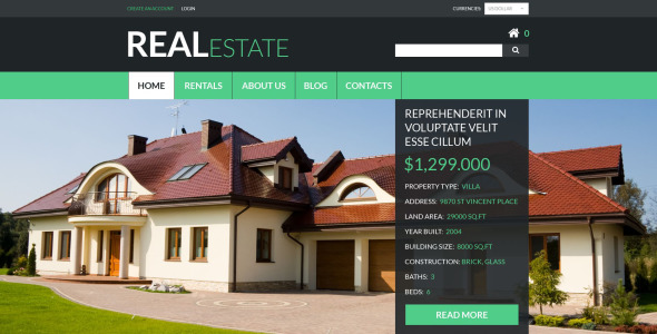 услуги по недвижимости шаблон virtuemart