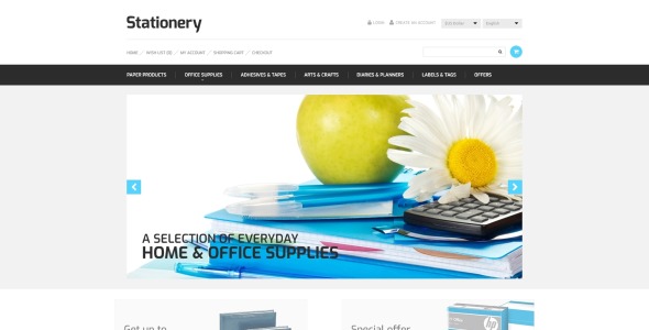 шаблон opencart магазина канцелярских товаров