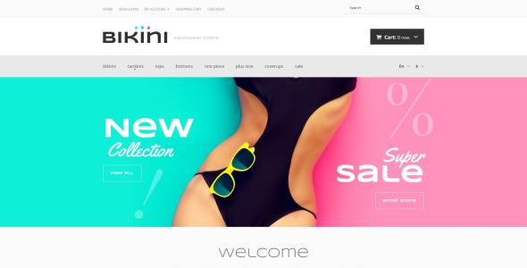 шаблон opencart магазина женских купальников