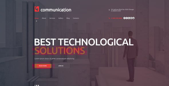 коммуникационная компания wordpress тема