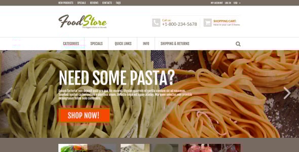 онлайн продуктовый шаблон zencart