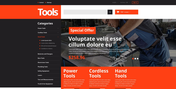 инструменты и расходные материалы тема prestashop