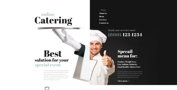 кейтеринг адаптивный шаблон сайта