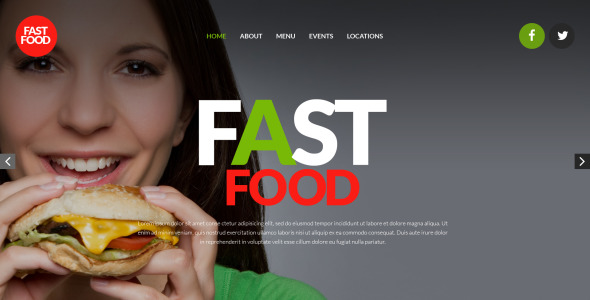 адаптивный шаблон сайта ресторана быстрого питания